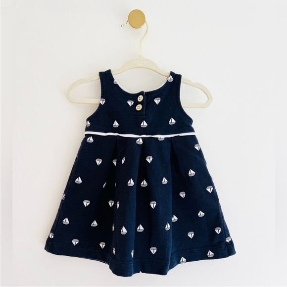 Carter's Blue & White Nautical Sailboat A-Line Sundress Baby 6-9 MTHS - Picture 4 of 4